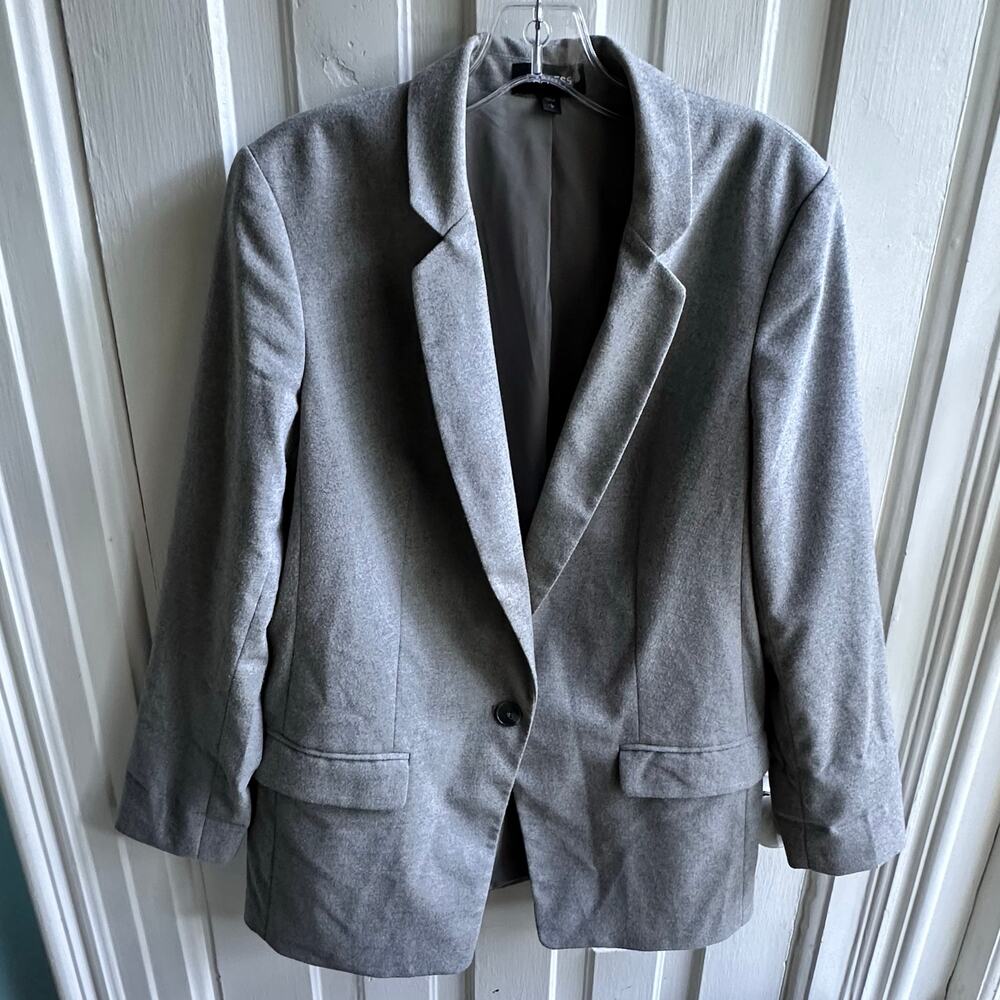 Express Single Button Blazer Jacket Gray - image 2